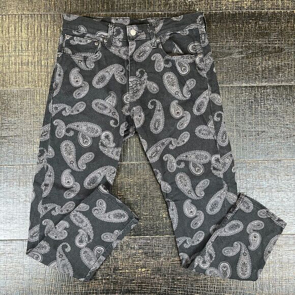 Levis Jeans 512 Slim Taper Paisley Retro Denim Men's Size 31x30 - Picture 1 of 9